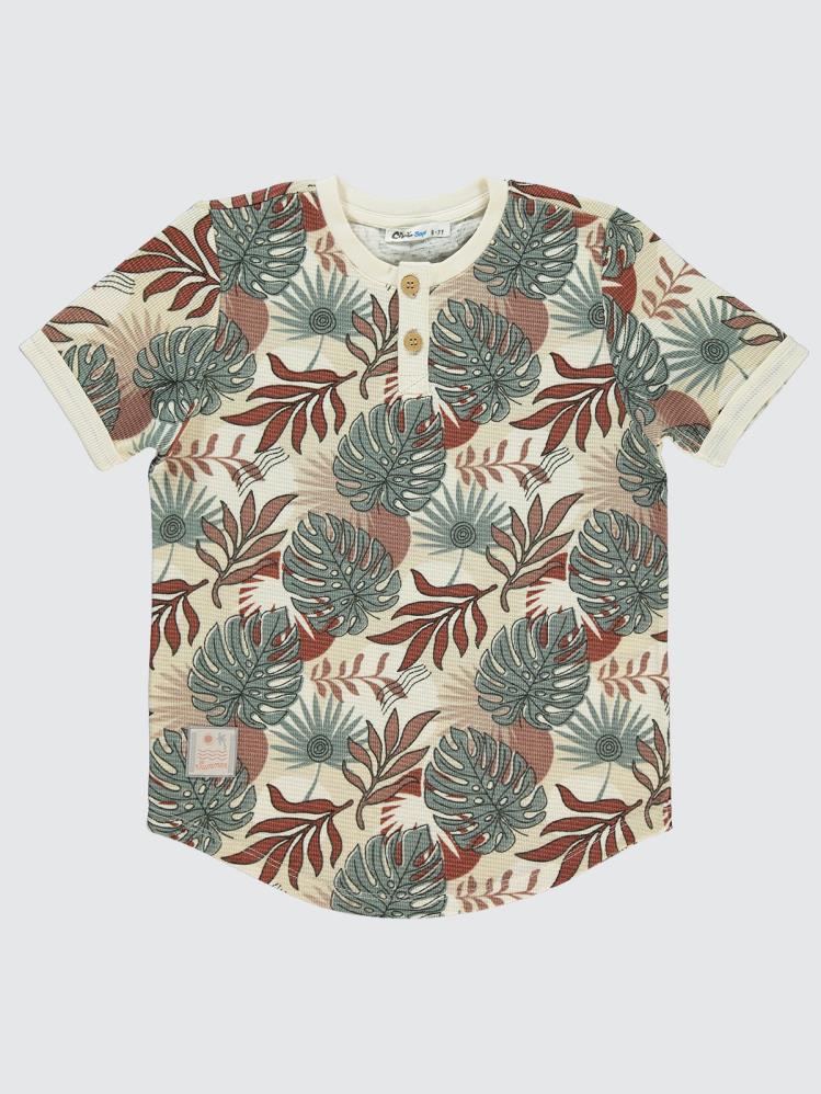 Civil Boys Leaf Empirme 10-13 Yaş Tişört - Fil Dişi