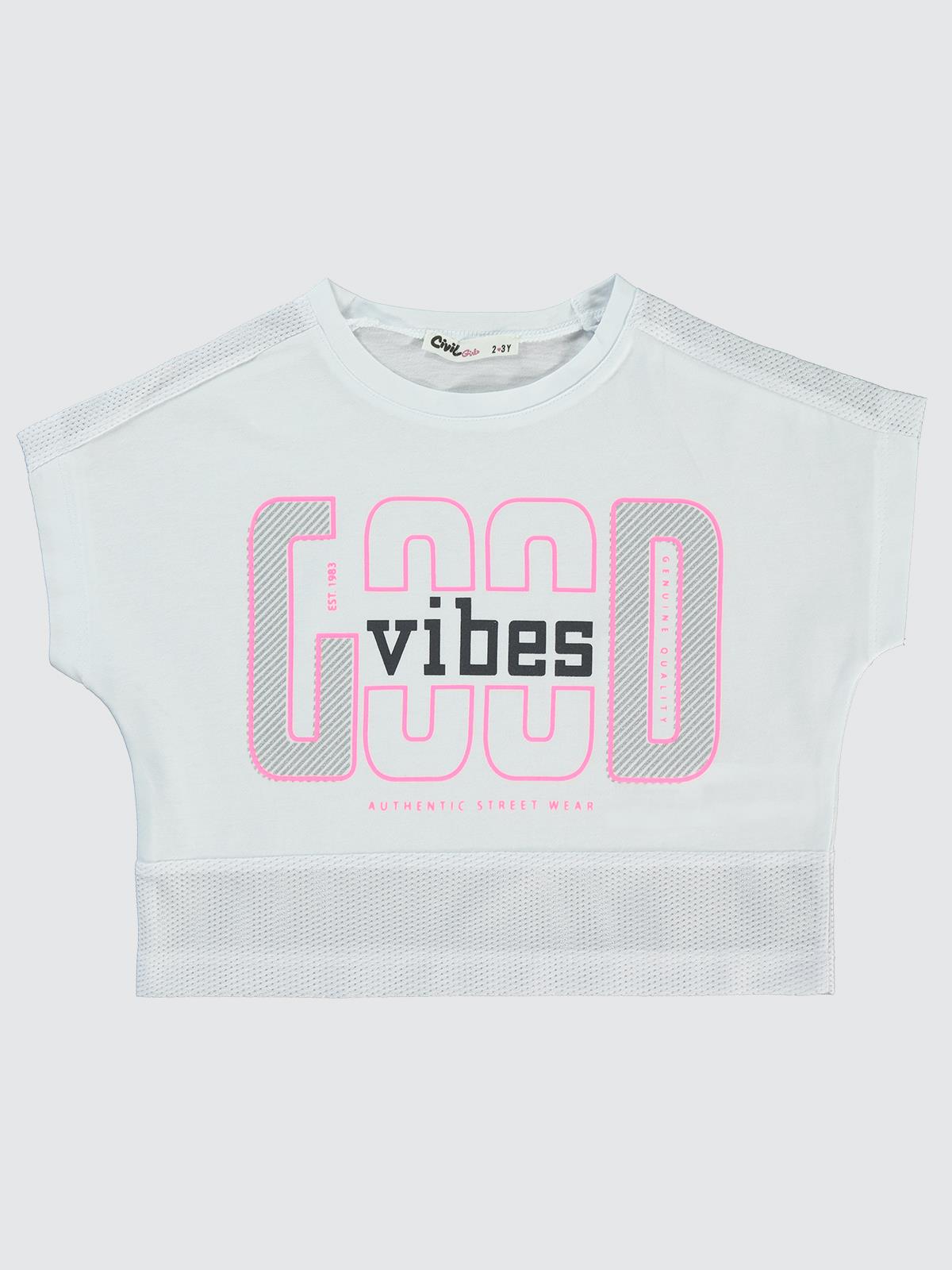 Civil Girls Good Active 2-5 Yaş Tişört - Beyaz