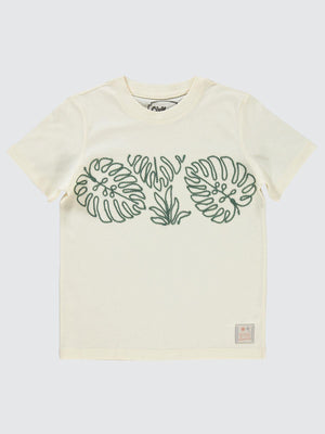 Civil Boys Leaf Nakışlı 10-13 Yaş Tişört - Fil Dişi