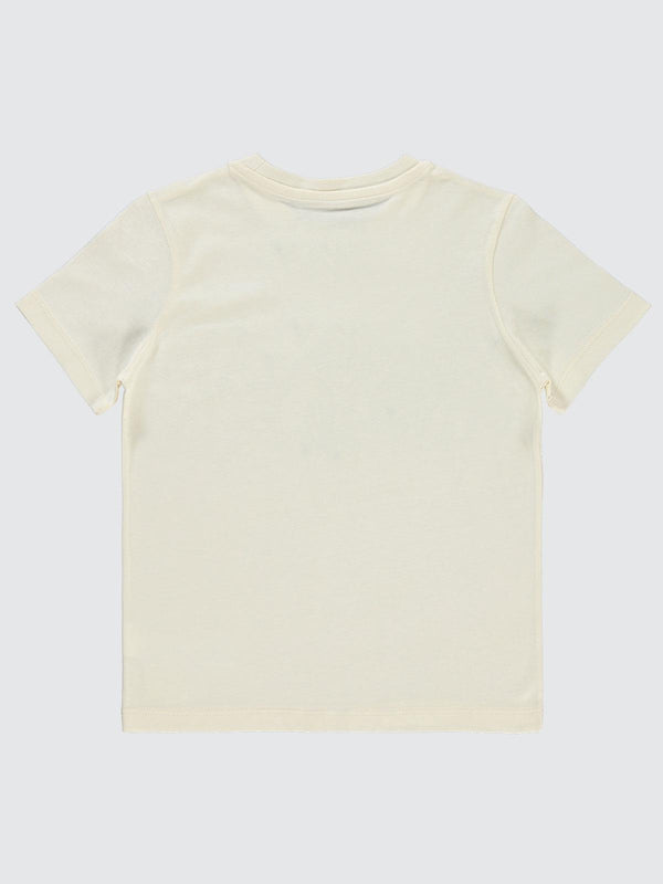 Civil Boys Leaf Nakışlı 10-13 Yaş Tişört - Fil Dişi