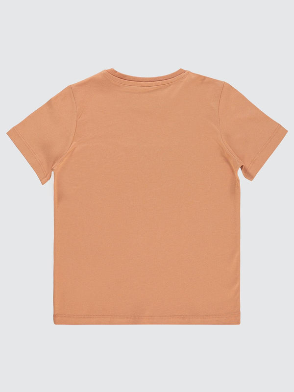 Civil Boys Leaf Nakışlı 10-13 Yaş Tişört - Turuncu