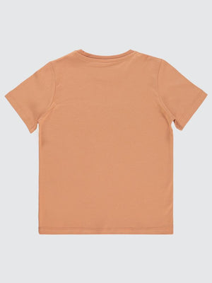 Civil Boys Leaf Nakışlı 6-9 Yaş Tişört - Turuncu