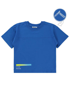 Civil Boys Future Baskılı Oversize 10-13 Yaş Tişört - Mavi