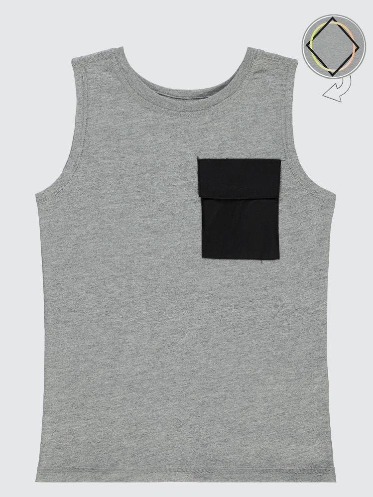 Civil Boys Geometrik Baskılı 6-9 Yaş Tişört - Gri