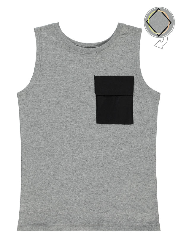 Civil Boys Geometrik Baskılı 10-13 Yaş Tişört - Gri