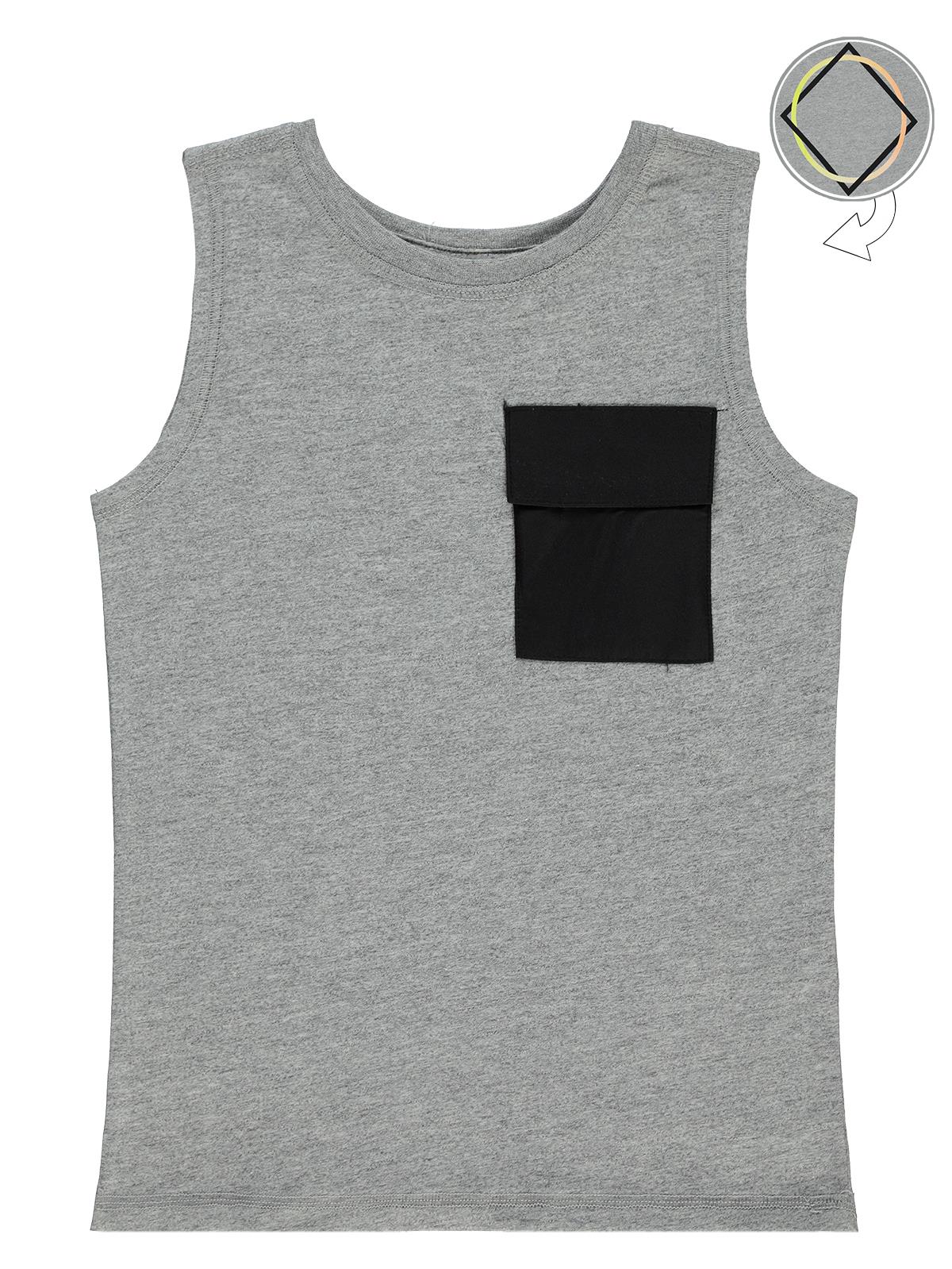 Civil Boys Geometrik Baskılı 10-13 Yaş Tişört - Gri