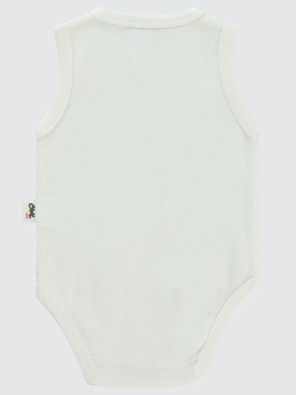 Civil Baby Düz Sıfır Kol 0-1 Ay Çıtçıtlı Badi - Beyaz