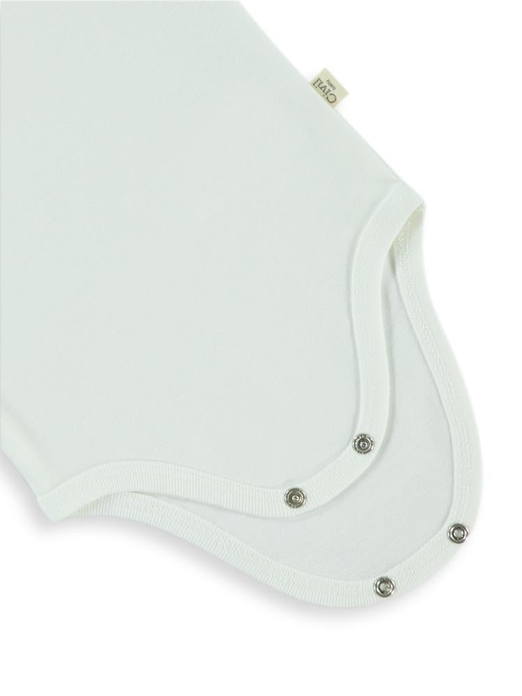 Civil Baby Düz Sıfır Kol 0-1 Ay Çıtçıtlı Badi - Beyaz