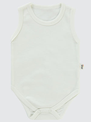 Civil Baby Düz Sıfır Kol 0-1 Ay Çıtçıtlı Badi - Beyaz