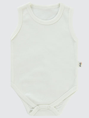 Civil Baby Düz Sıfır Kol 0-1 Ay Çıtçıtlı Badi - Beyaz