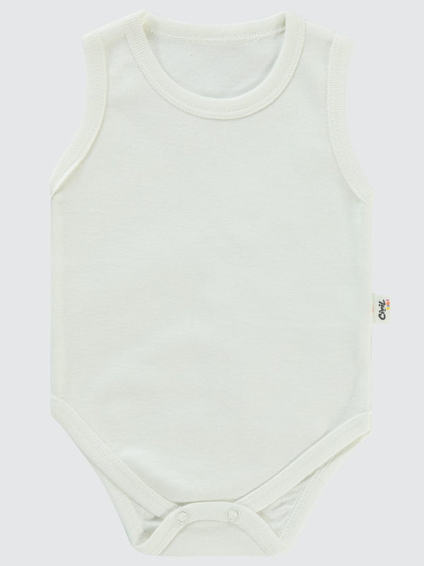 Civil Baby Düz Sıfır Kol 0-1 Ay Çıtçıtlı Badi - Beyaz