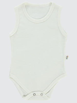 Civil Baby Düz Sıfır Kol 3-9 Ay Çıtçıtlı Badi - Beyaz