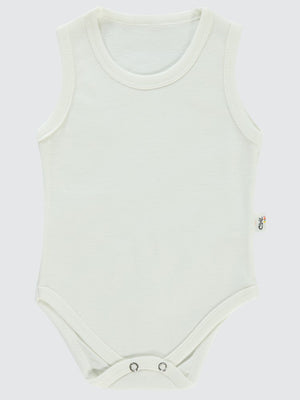 Civil Baby Düz Sıfır Kol 3-9 Ay Çıtçıtlı Badi - Beyaz