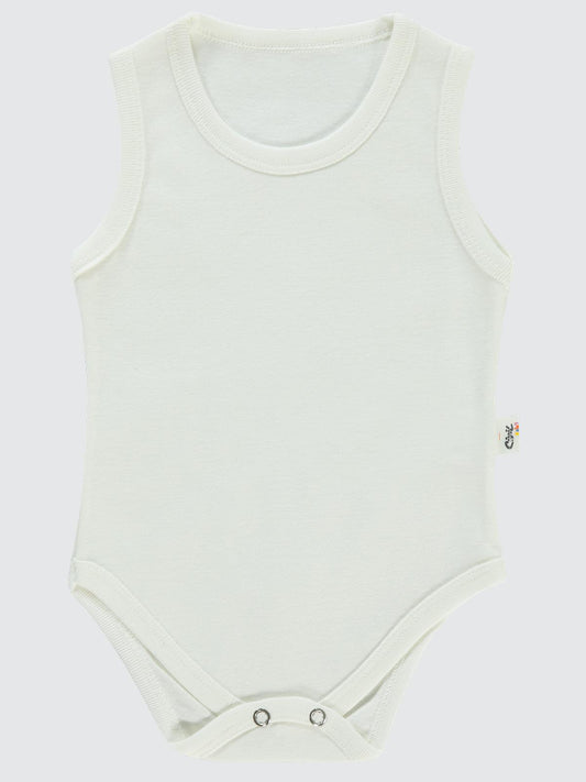 Civil Baby Düz Sıfır Kol 3-9 Ay Çıtçıtlı Badi - Beyaz