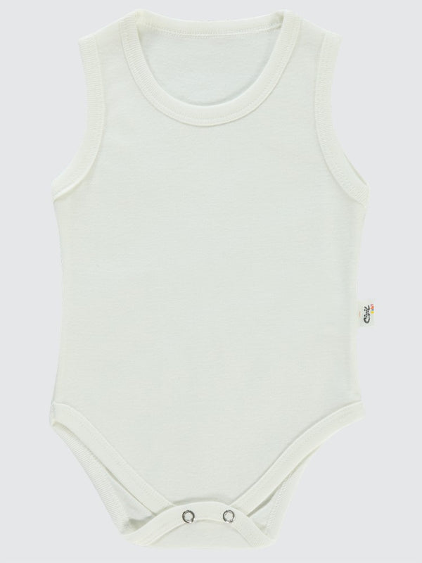 Civil Baby Düz Sıfır Kol 3-9 Ay Çıtçıtlı Badi - Beyaz