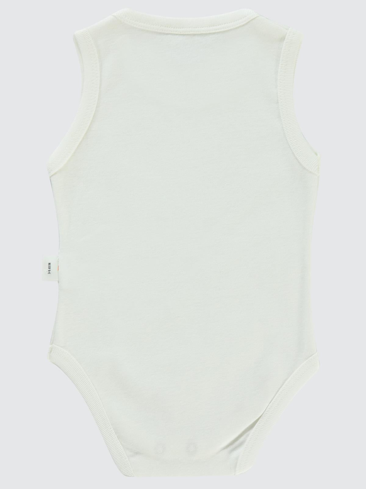 Civil Baby Düz Sıfır Kol 3-9 Ay Çıtçıtlı Badi - Beyaz