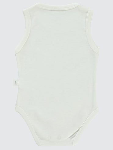 Civil Baby Düz Sıfır Kol 3-9 Ay Çıtçıtlı Badi - Beyaz