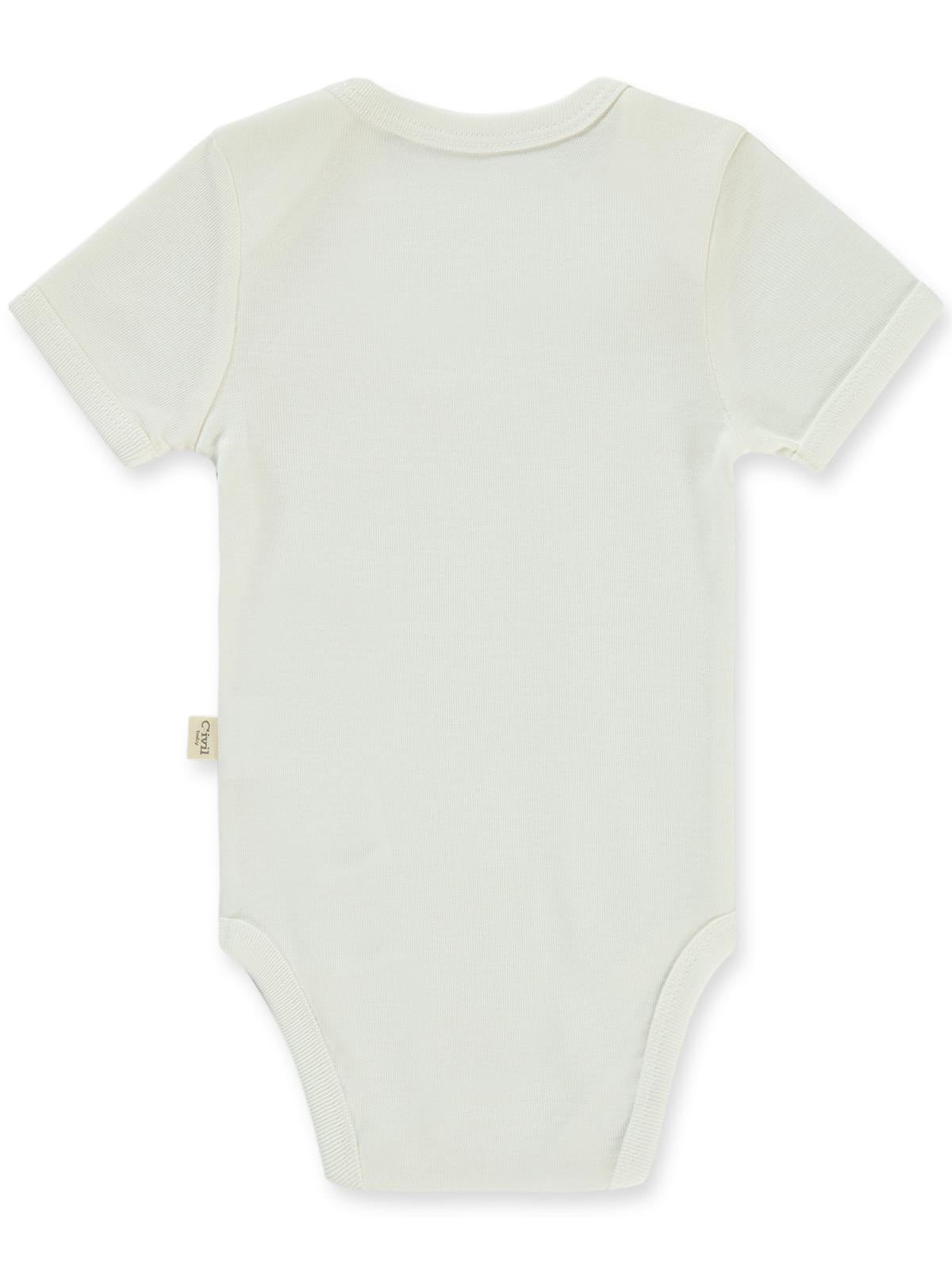 Civil Baby Düz Kısa Kol 1-3 Yaş Çıtçıtlı Badi - Beyaz