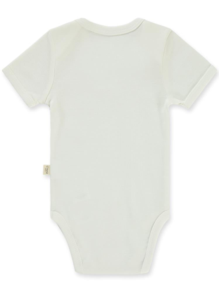 Civil Baby Düz Kısa Kol 0-1 Ay Çıtçıtlı Badi - Beyaz