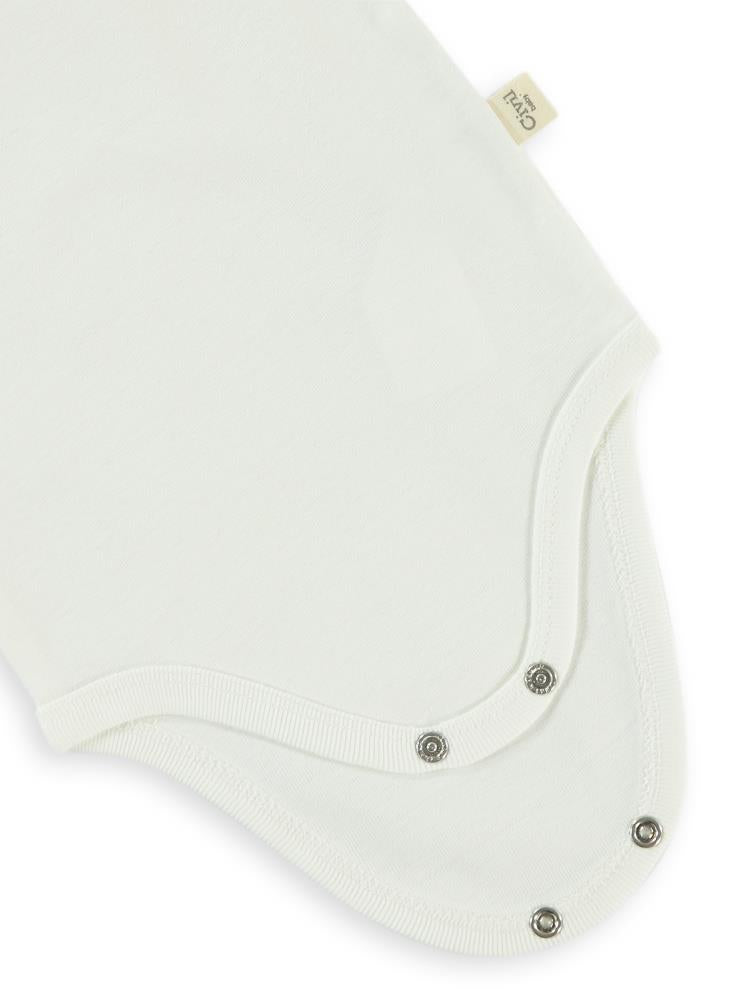 Civil Baby Düz Kısa Kol 0-1 Ay Çıtçıtlı Badi - Beyaz