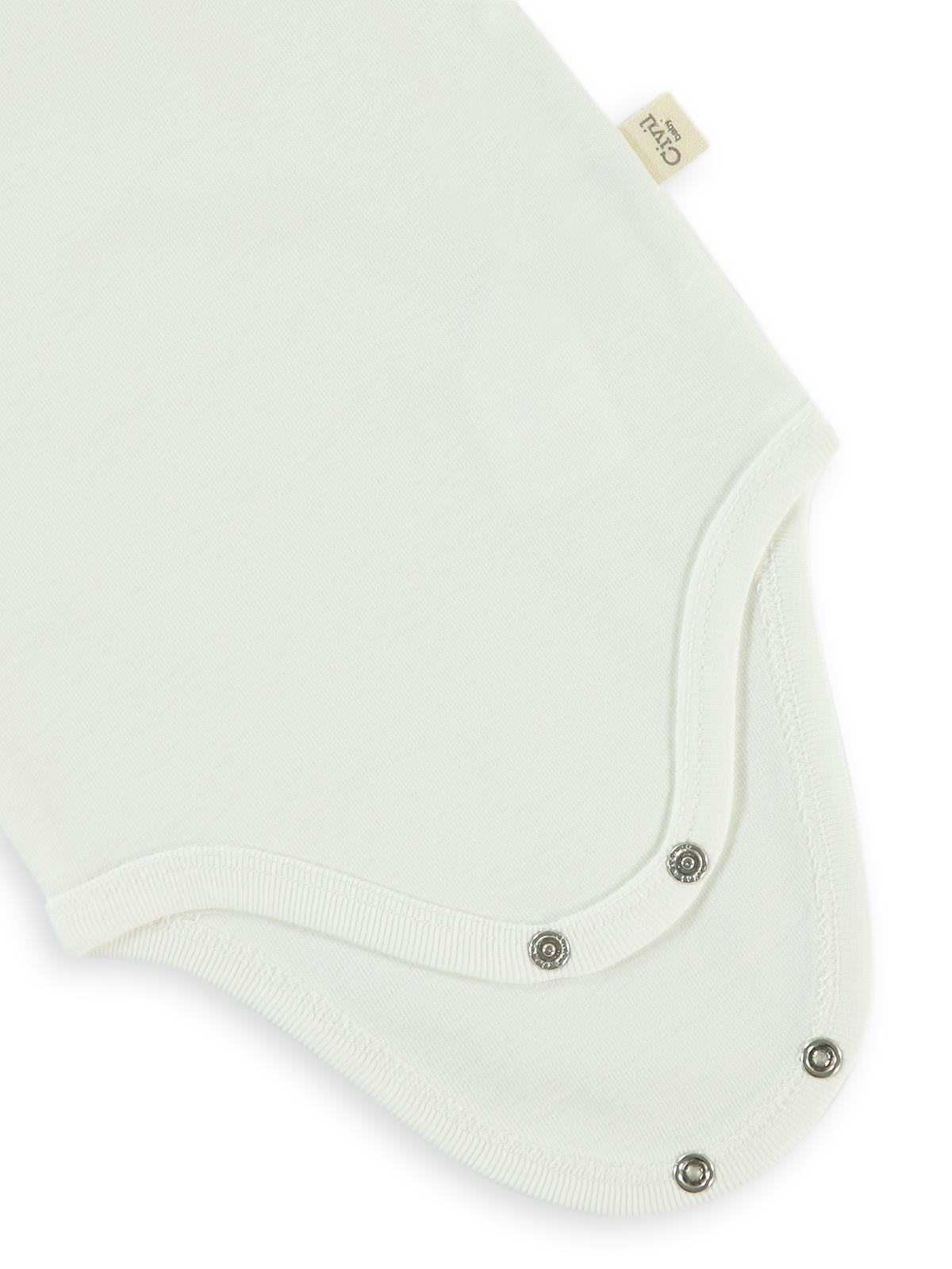 Civil Baby Düz Kısa Kol 0-1 Ay Çıtçıtlı Badi - Beyaz