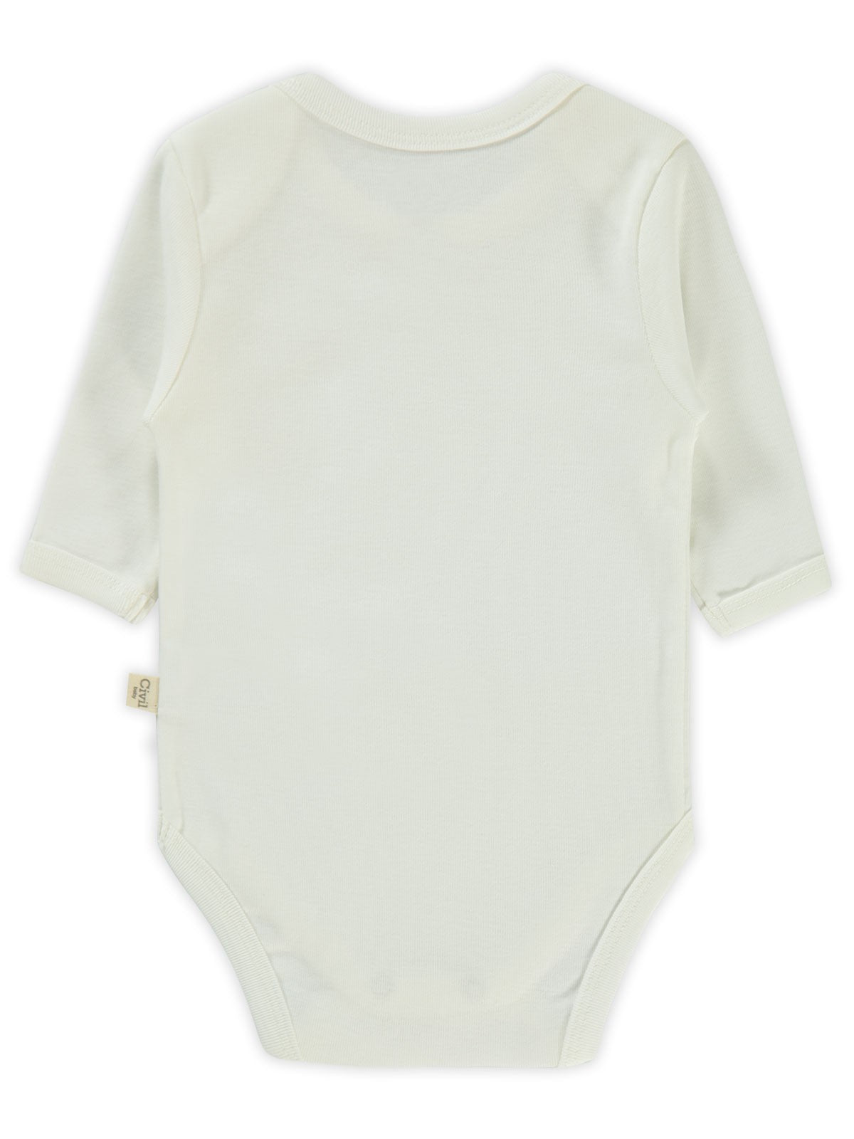 Civil Baby Düz Uzun Kol 1-3 Yaş Çıtçıtlı Badi - Beyaz