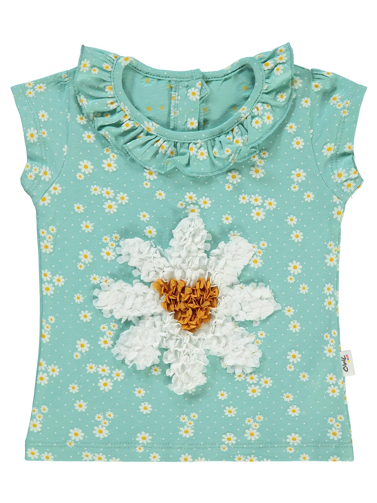 Civil Baby Papatya Empirme 6-18 Ay Tişört - Yeşil