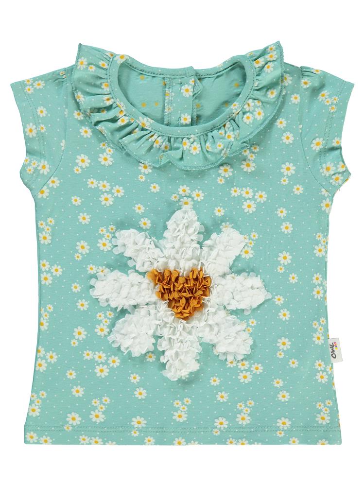 Civil Baby Papatya Empirme 6-18 Ay Tişört - Yeşil