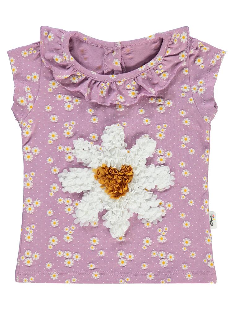 Civil Baby Papatya Empirme 6-18 Ay Tişört - Lila