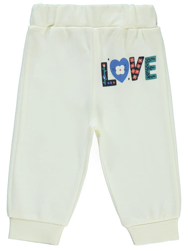 Civil Baby Love Çiçek Baskılı 6-18 Ay Tek Alt Bebe - Ekru