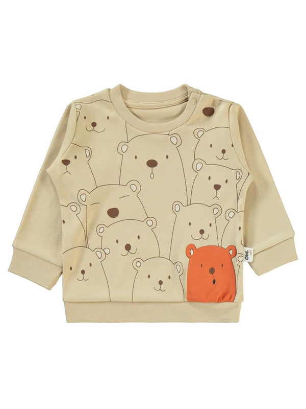 Civil Baby Mutlu Ayılar Baskılı 6-18 Ay Takım - Kahverengi