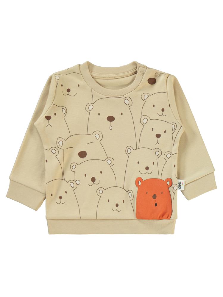 Civil Baby Mutlu Ayılar Baskılı 6-18 Ay Takım - Kahverengi