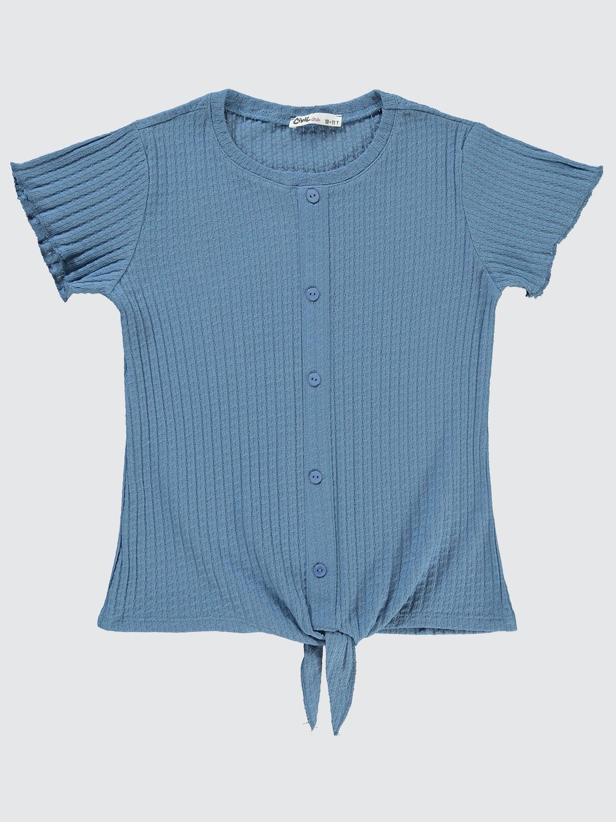 Civil Girls Raporlu Kaşkorse 10-13 Yaş Tişört - Mavi