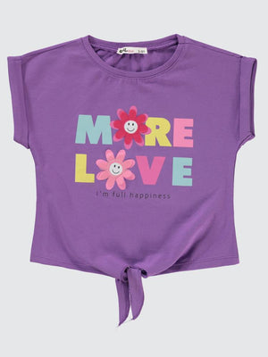 Civil Girls More Love Baskılı 2-5 Yaş Tişört - Lila