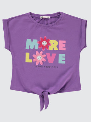 Civil Girls More Love Baskılı 2-5 Yaş Tişört - Lila