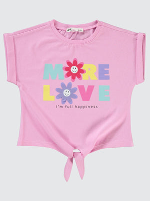 Civil Girls More Love Baskılı 2-5 Yaş Tişört - Pembe
