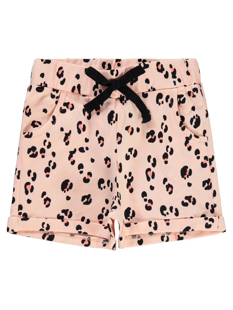 Civil Girls Küçük Leopar Empirme 2-5 Yaş Şort - Pudra