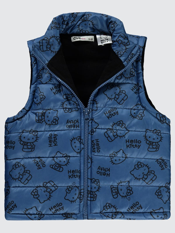 Hello Kitty Baskılı 2-5 Yaş Yelek - Mavi
