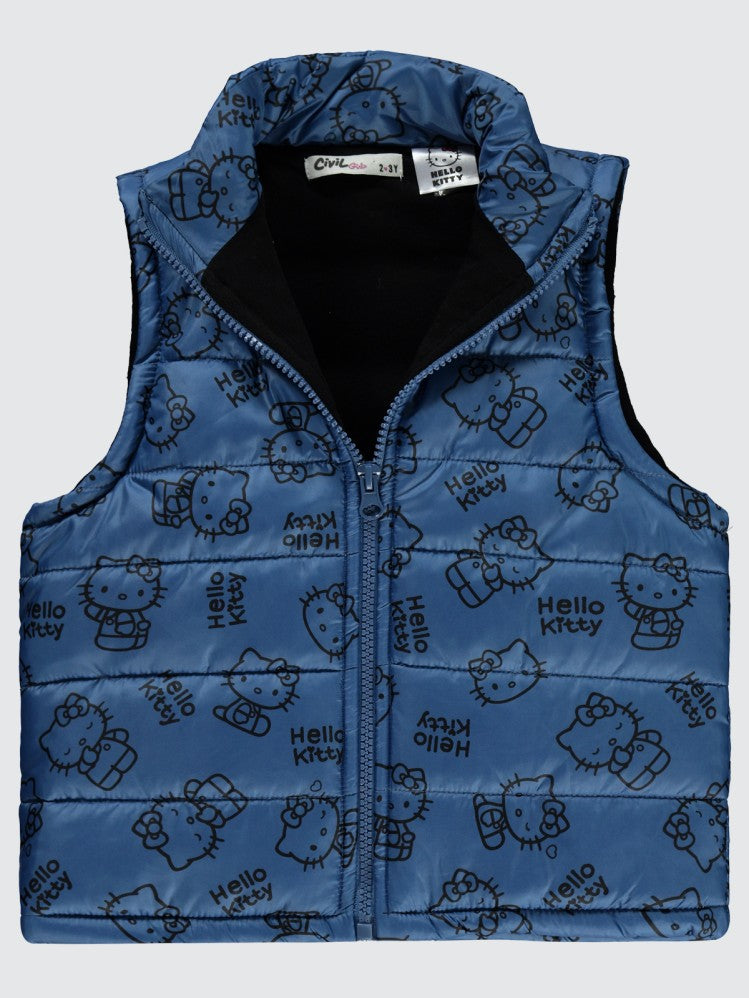 Hello Kitty Baskılı 2-5 Yaş Yelek - Mavi