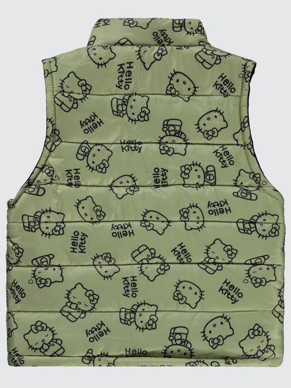 Hello Kitty Baskılı 2-5 Yaş Yelek - Yeşil