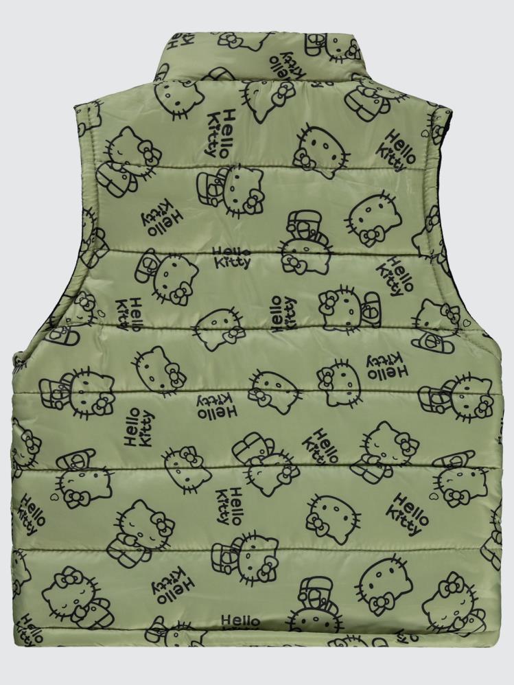 Hello Kitty Baskılı 2-5 Yaş Yelek - Yeşil