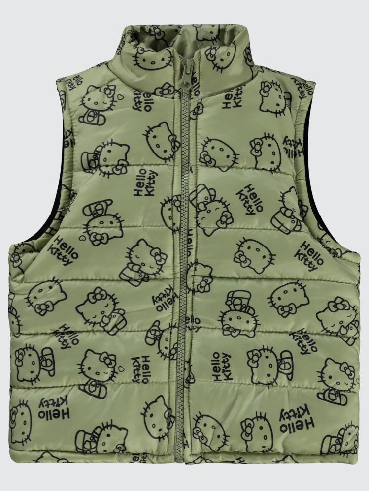 Hello Kitty Baskılı 2-5 Yaş Yelek - Yeşil