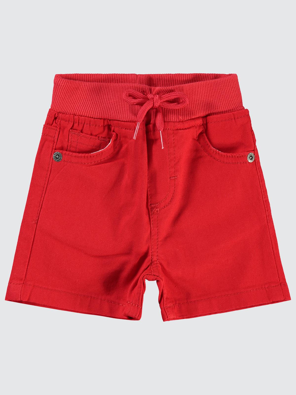 Civil Baby Bel Ribanalı Bağcıklı 6-18 Ay Şort - Kırmızı