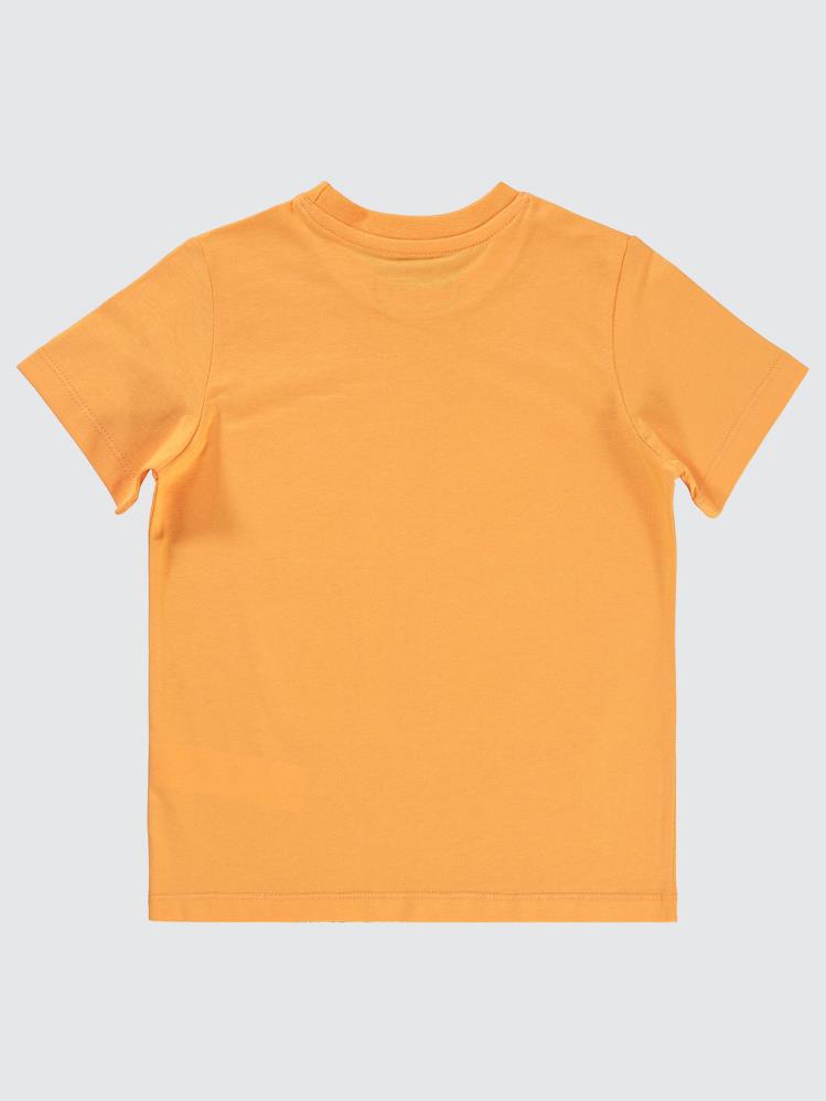 Civil Boys Kartpostal Baskılı 10-13 Yaş Tişört - Turuncu