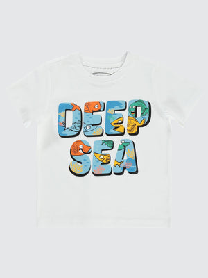 Civil Boys Deep Sea Baskılı 2-5 Yaş Tişört - Beyaz