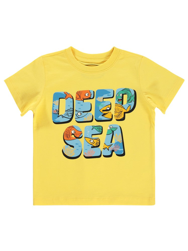 Civil Boys Deep Sea Baskılı 2-5 Yaş Tişört - Sarı