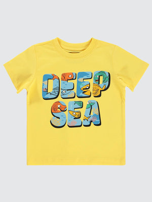 Civil Boys Deep Sea Baskılı 2-5 Yaş Tişört - Sarı