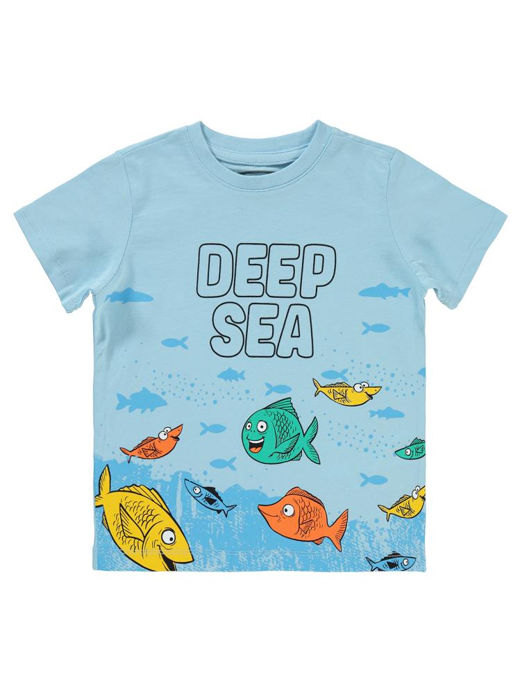 Civil Boys Sea Baskılı 2-5 Yaş Tişört - Mavi