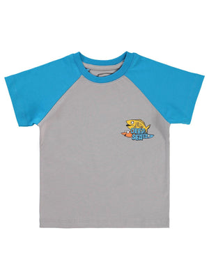 Civil Boys Deep Sea Baskılı Reglan Kol 2-5 Yaş Tişört - Gri