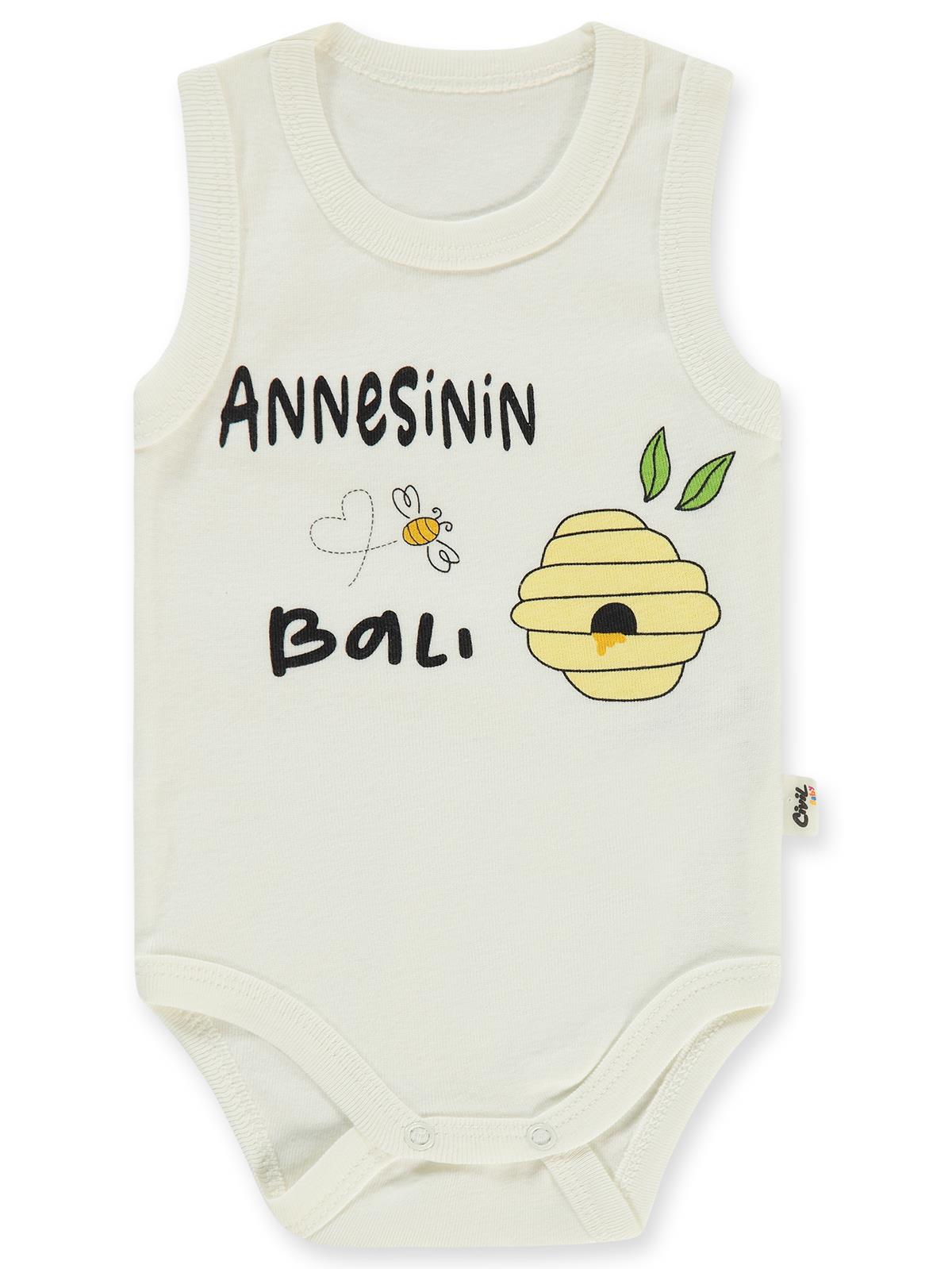 Civil Baby Annesinin Balı Sfr.Kol1-36 Ay Çıtçıtlı Badi - Ekru